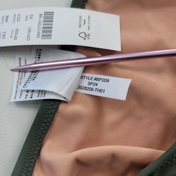 J. Crew Heritage 1989 High Leg Bikini Bottom‎ Size XS Green Cheeky - Picture 5 of 8